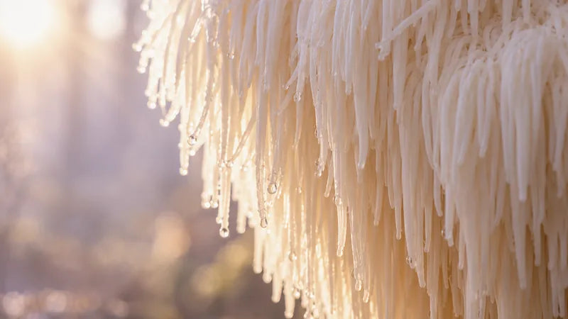 Lion’s mane spines up close